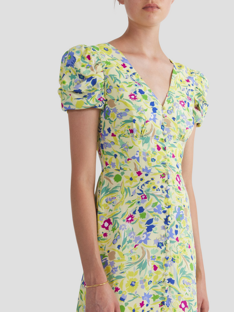 Margot Floral Short Sleeve Midi Dress,Saloni,- Fivestory New York