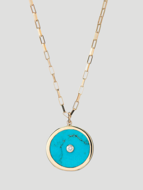 Turquoise, Gold & Diamond Charms Necklace Set,Ali Grace Jewelry,- Fivestory New York