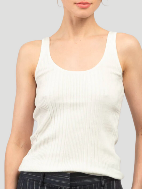 Second Base Tank Top in Ivory,Twp,- Fivestory New York