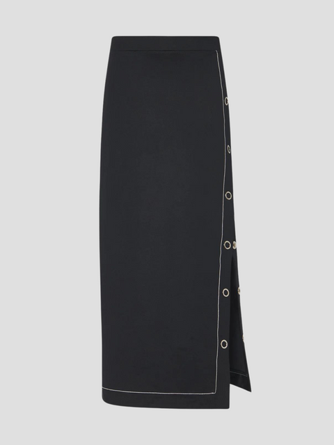 Midi Snap Skirt in Black,Rosetta Getty,- Fivestory New York