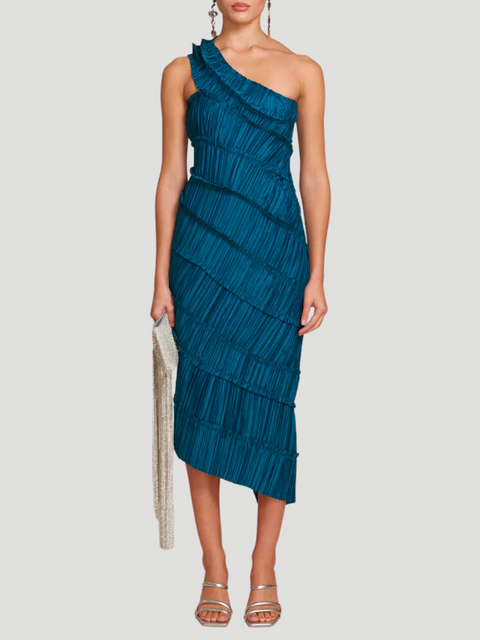 Teal Livia One Shoulder Gown,CULT GAIA,- Fivestory New York