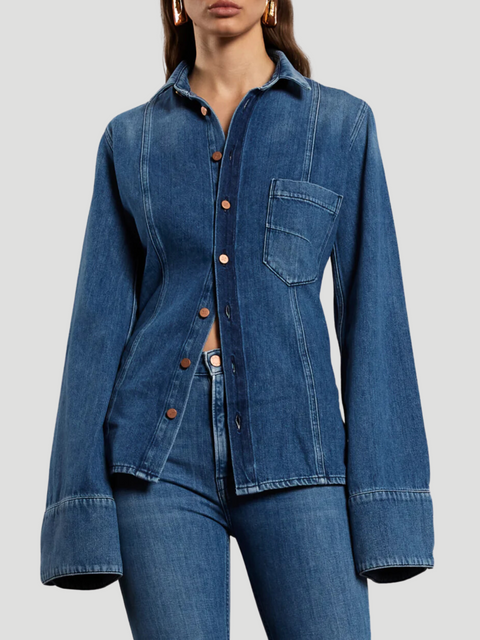 Deep Blue Wash Marina Slim Jacket,3x1,- Fivestory New York