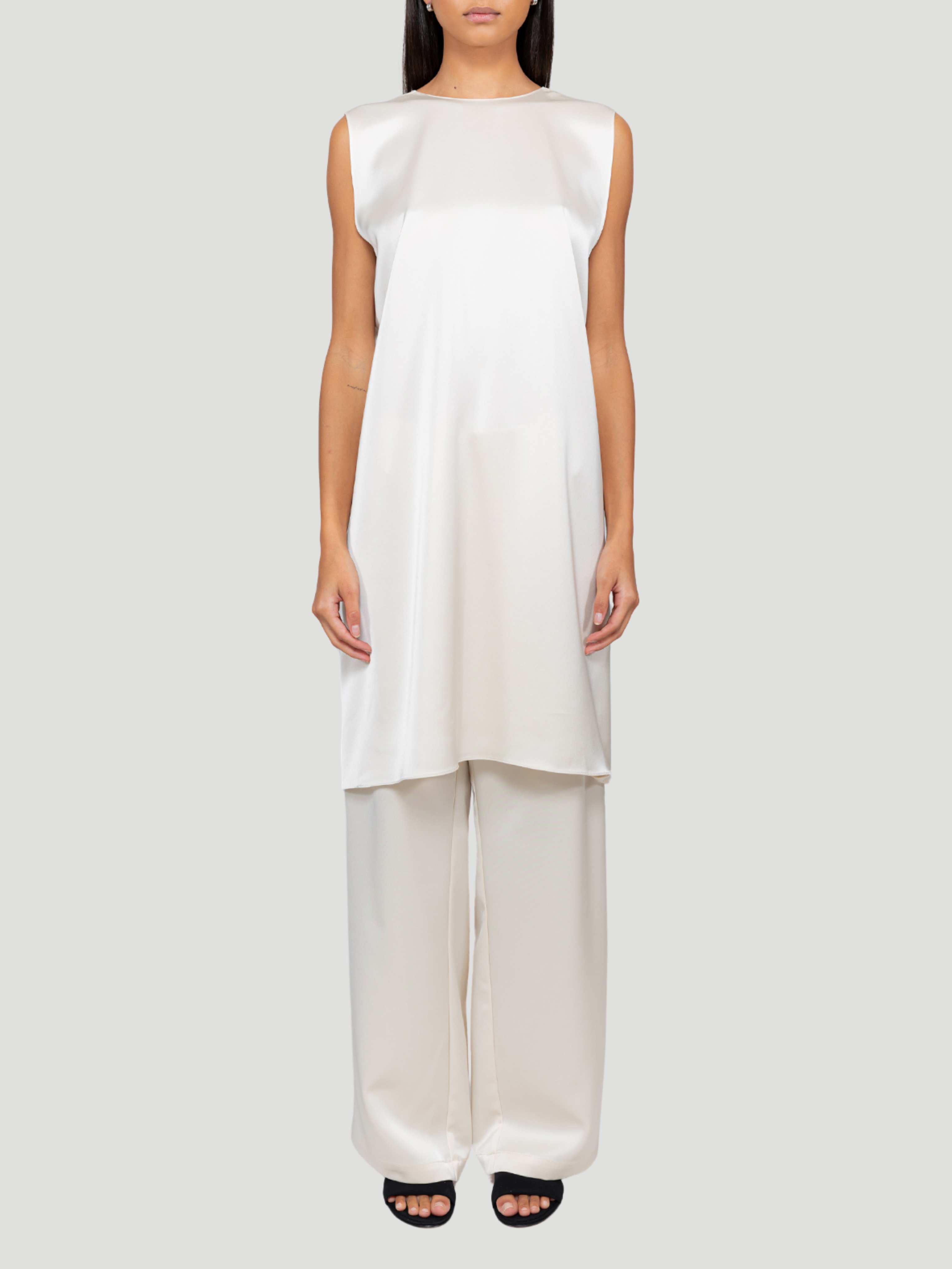 Ivory Barb Tie Tunic Top,Leset,- Fivestory New York