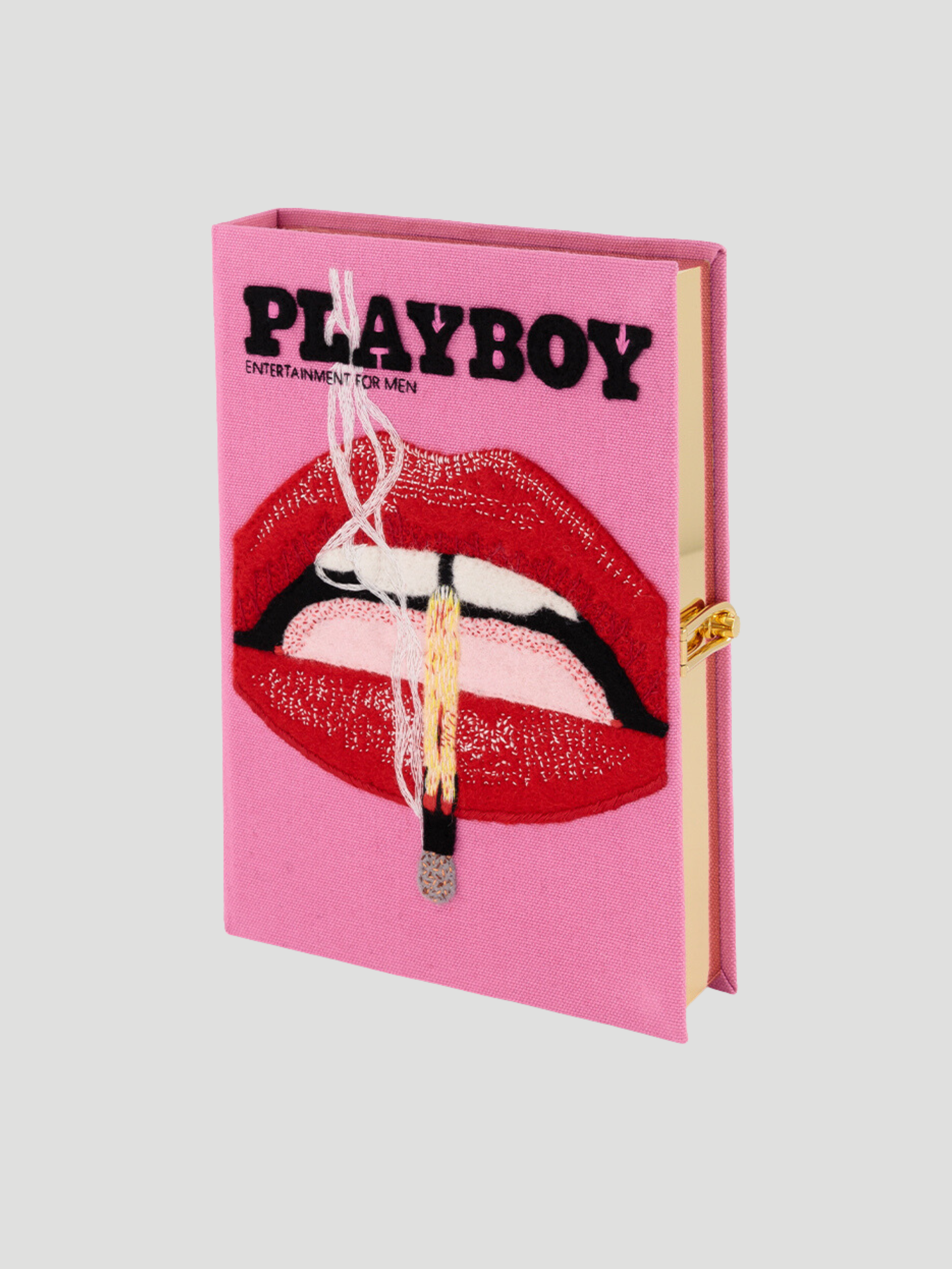 Pink Playboy Lips Book Clutch,Olympia Le Tan,- Fivestory New York