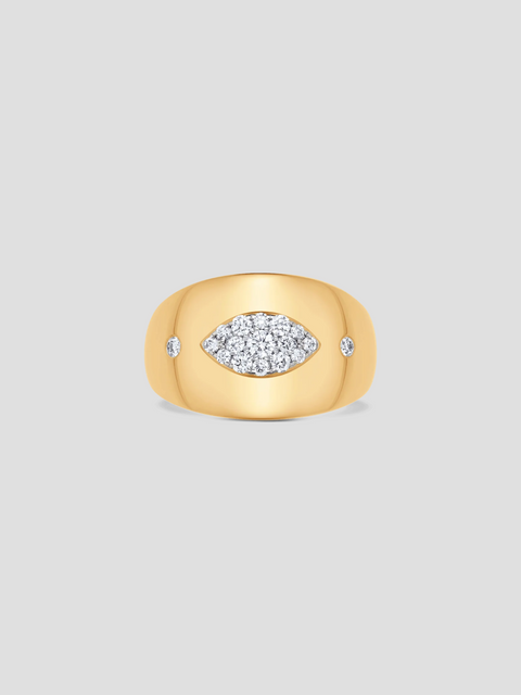 Aurora Yellow Gold White Diamond Marquise Shape Center Component Ring,Sara Weinstock,- Fivestory New York