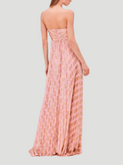 Maryana Strapless Pleated Metallic Maxi Dress,Alexis,- Fivestory New York