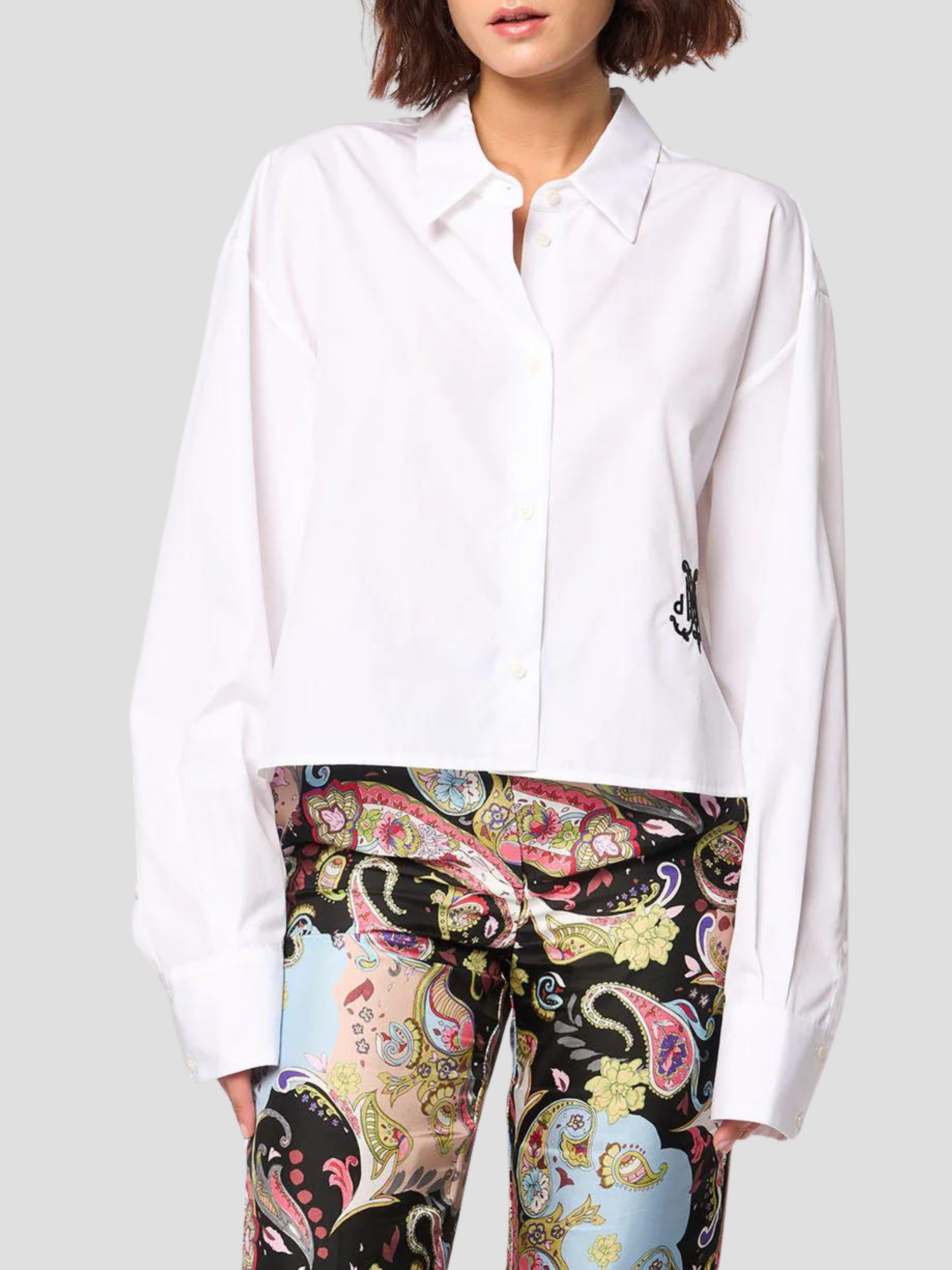 Baby Chloe Shirt White Embroidered Ciel Logo,DMN,- Fivestory New York