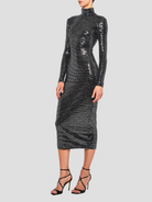 Silver Long Sleeve Turtleneck Dress,Prabal Gurung,- Fivestory New York