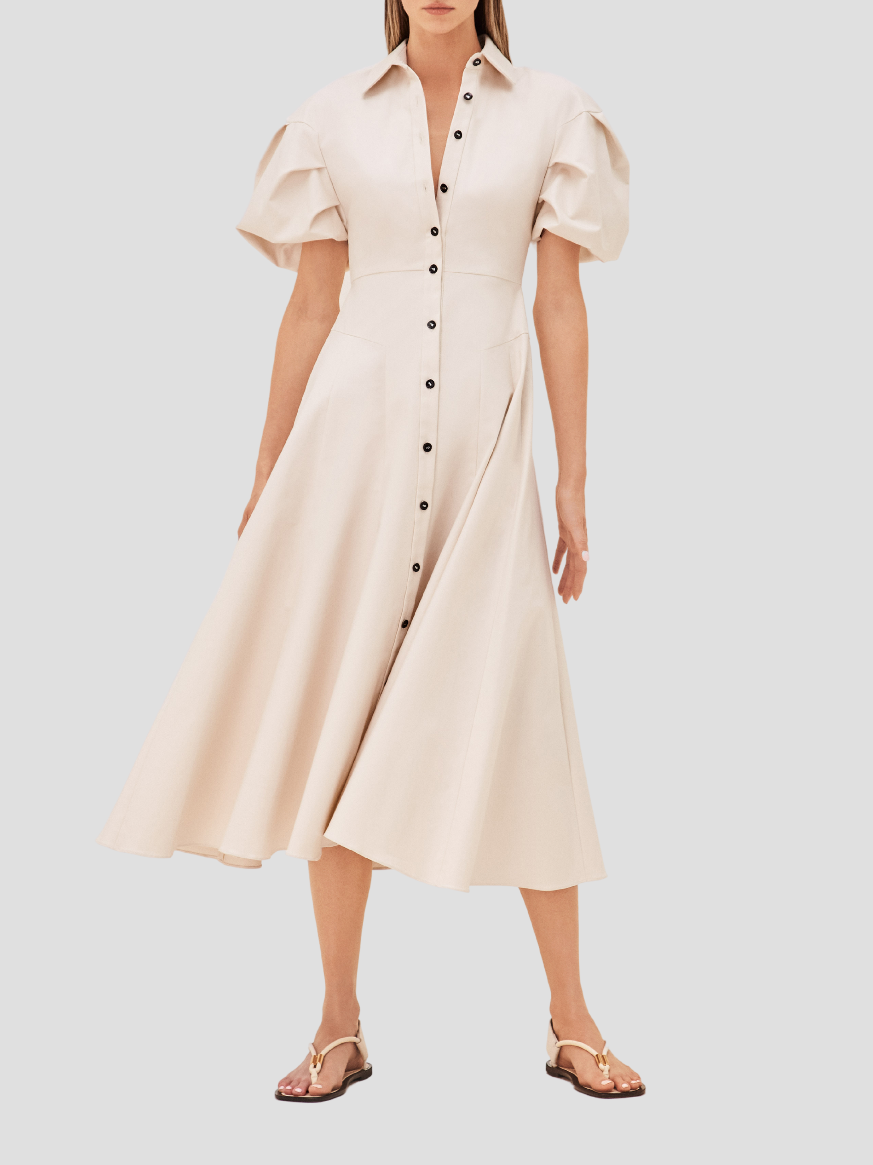 Short sleeve midi shirt top dress