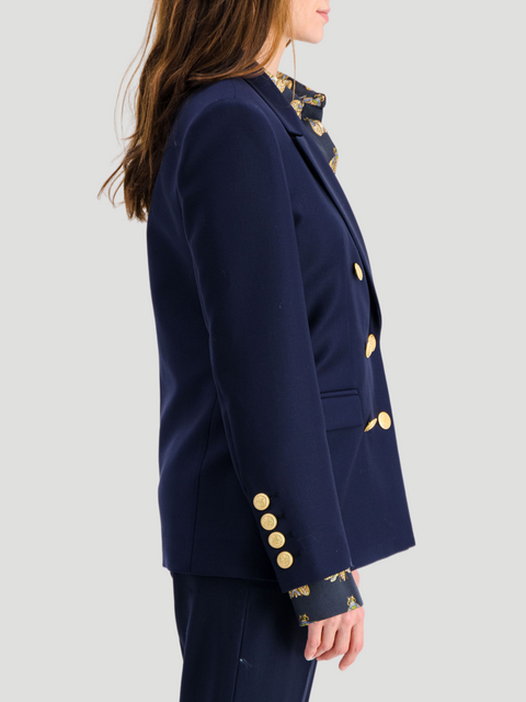 Navy Ambre Double Breasted Jacket,DMN,- Fivestory New York