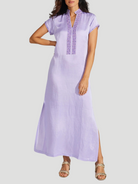 Meg 54" Cap Sleeve Caftan in Lilac,Bella Tu,- Fivestory New York