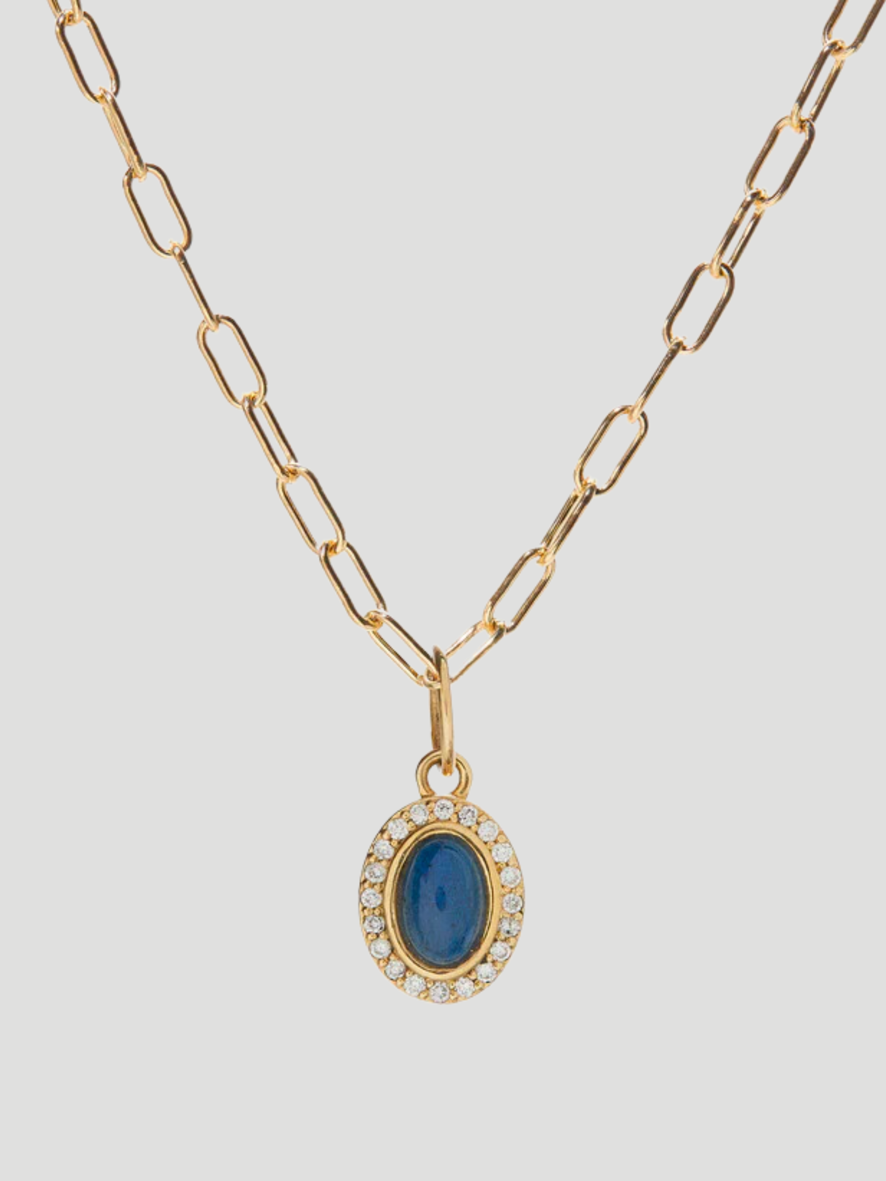 14k Yellow Gold with Labradorite Cabochon & Diamonds Charm,Ali Grace Jewelry,- Fivestory New York