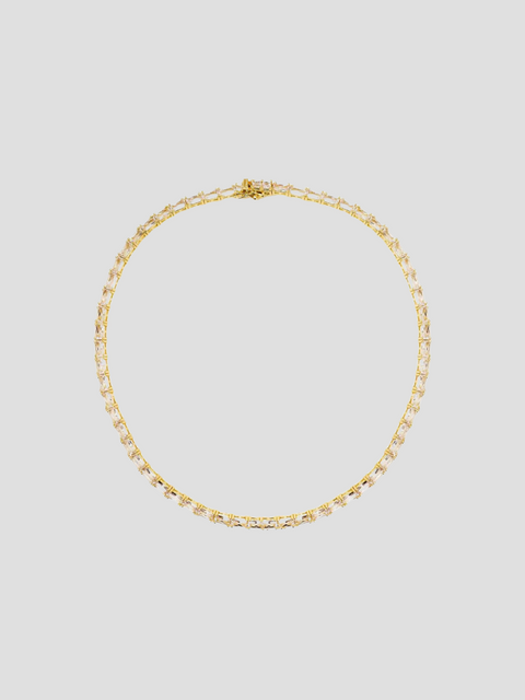 14.5" Gold Baguette Necklace,elaMariie,- Fivestory New York