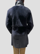 Navy Merino Shearling Notch Collar Coat,POLOGEORGIS,- Fivestory New York