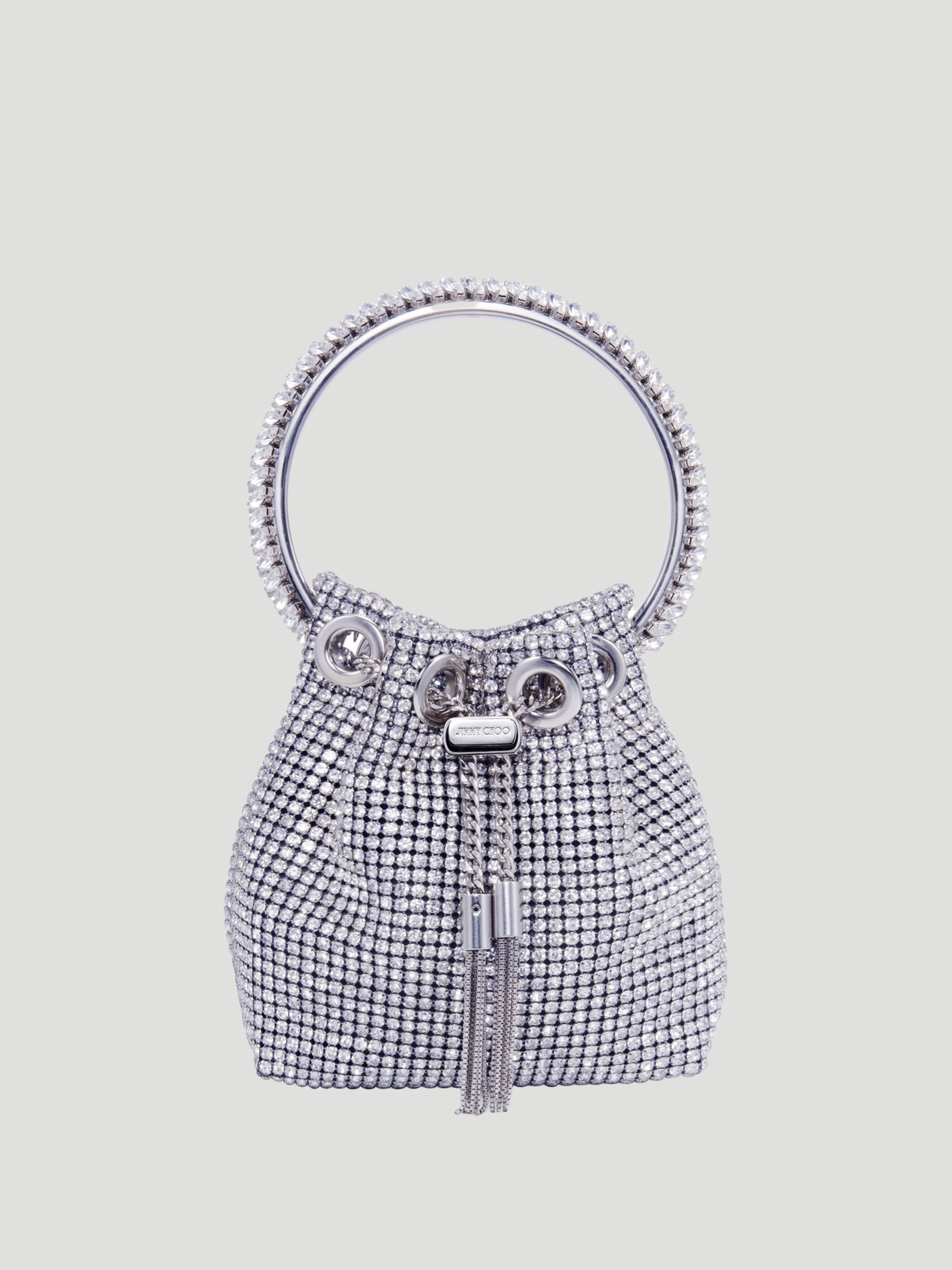 Micro Bon Bon Crystal Mesh Bucket Top-Handle Bag,Jimmy Choo,- Fivestory New York