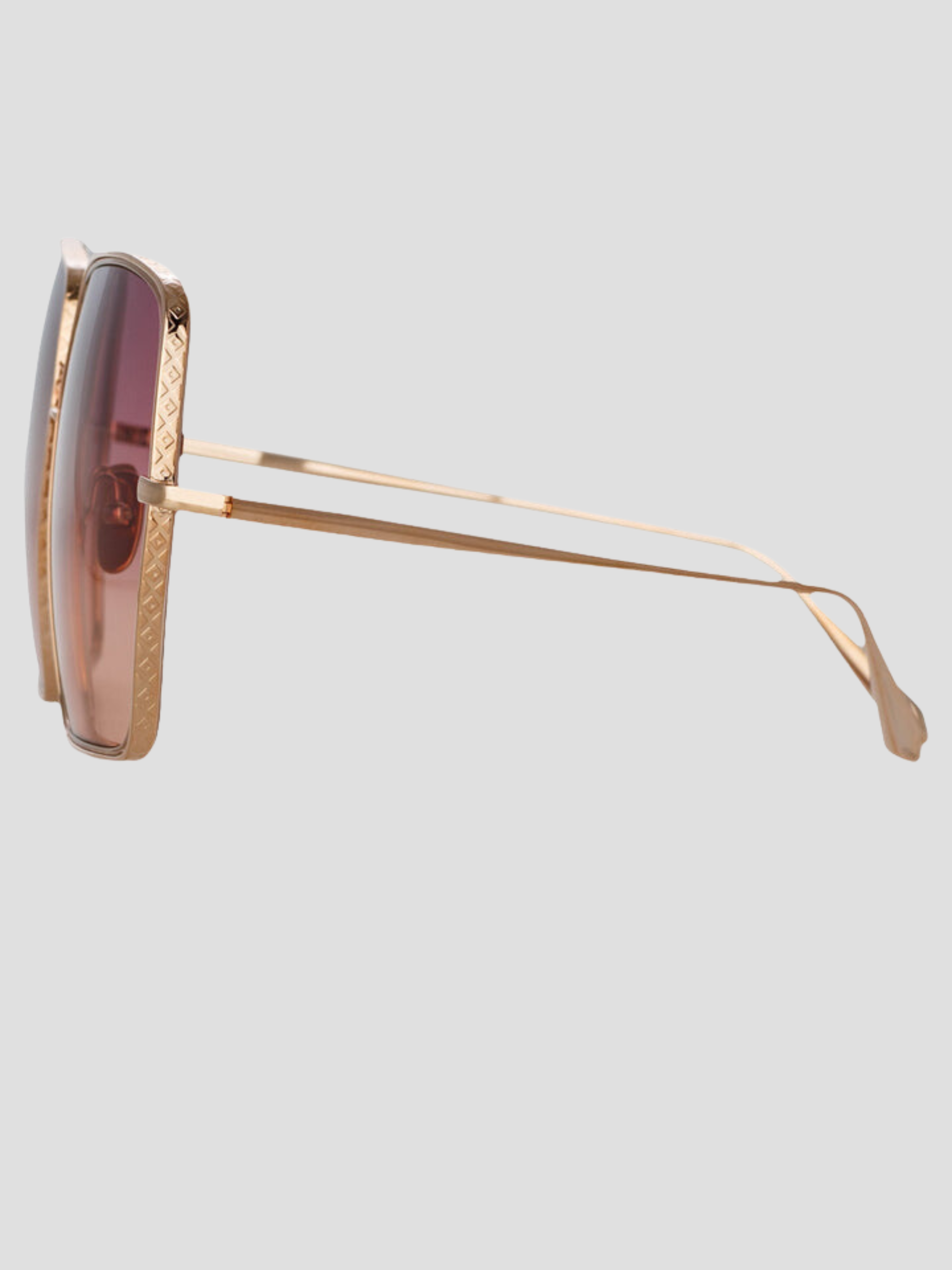 Camaro Oversized Sunglasses in Rose Gold and Wine,Linda Farrow,- Fivestory New York