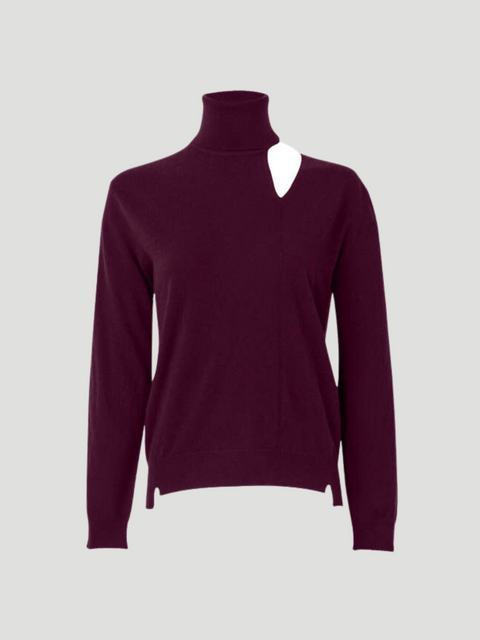 Oyster Turtleneck Cutout Cashmere Sweater,Arch4,- Fivestory New York