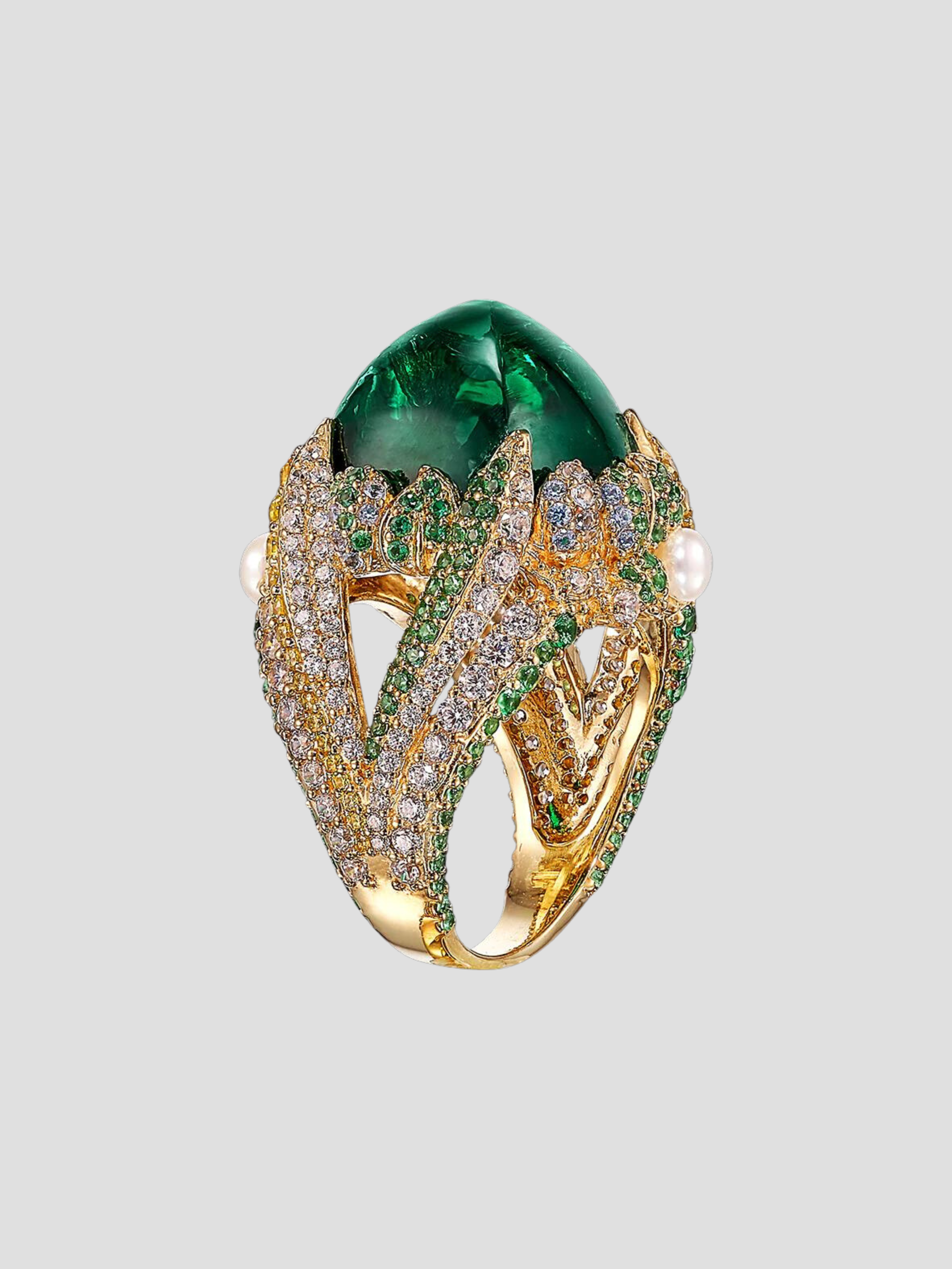 Emerald Sugarloaf Berry Ring,Anabela Chan,- Fivestory New York