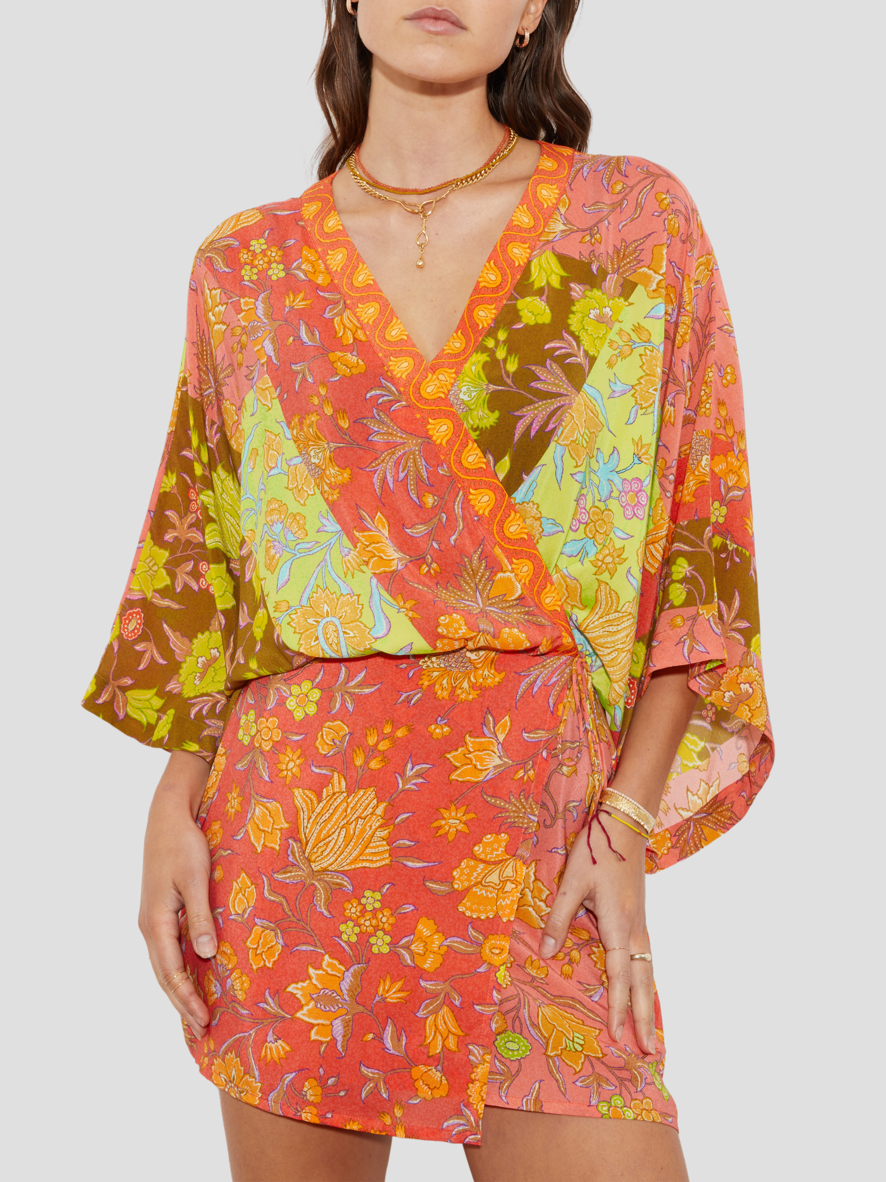 Alvita Silk Robe Mini Dress,BOTEH,- Fivestory New York