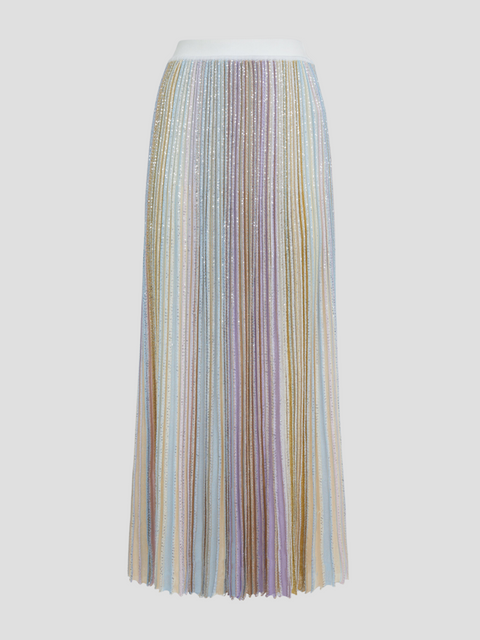 Blush Multicolor Knit Midi Skirt with Sequins,MISSONI,- Fivestory New York