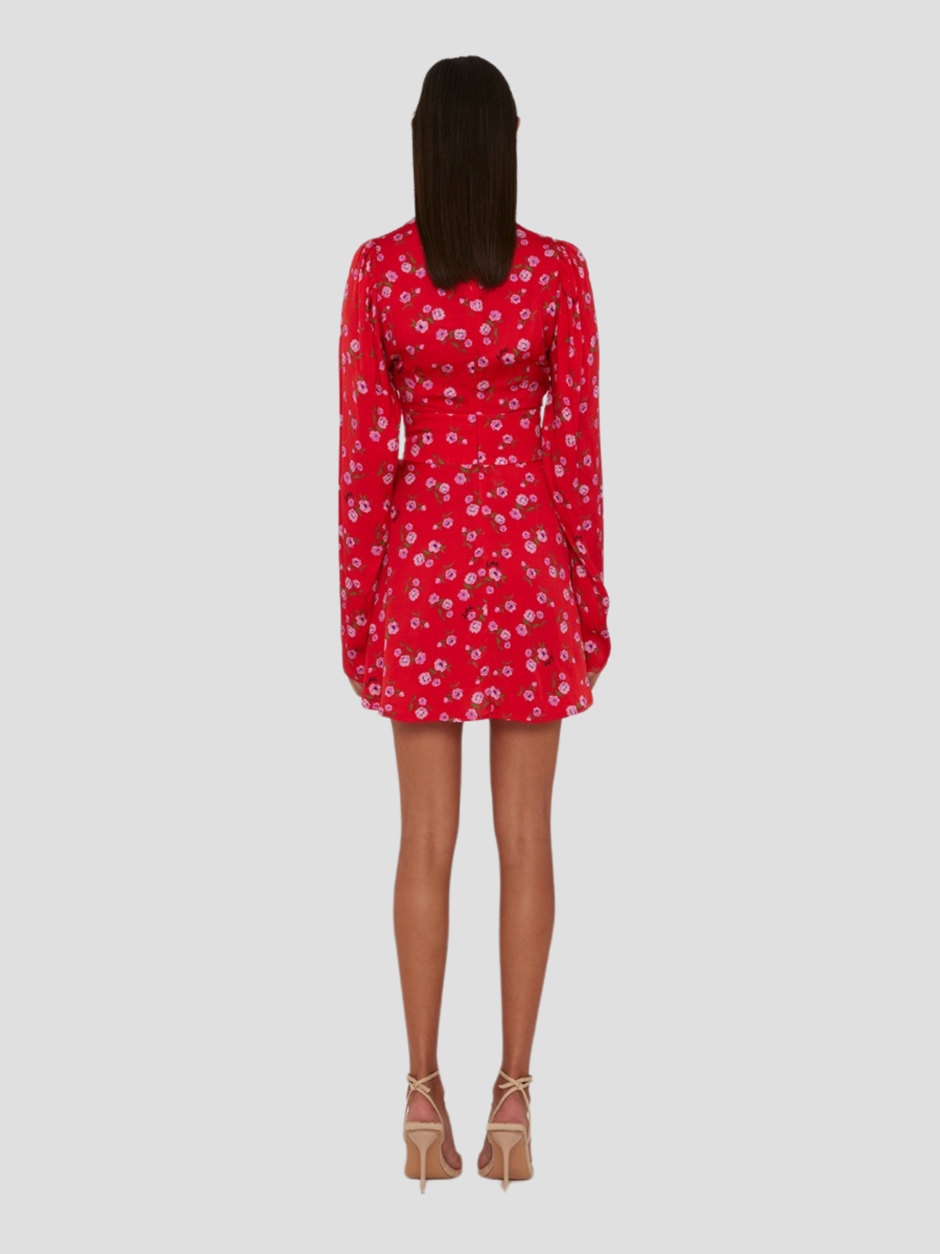 Floral Printed V-Neck Mini Dress,ROTATE Birger Christensen,- Fivestory New York