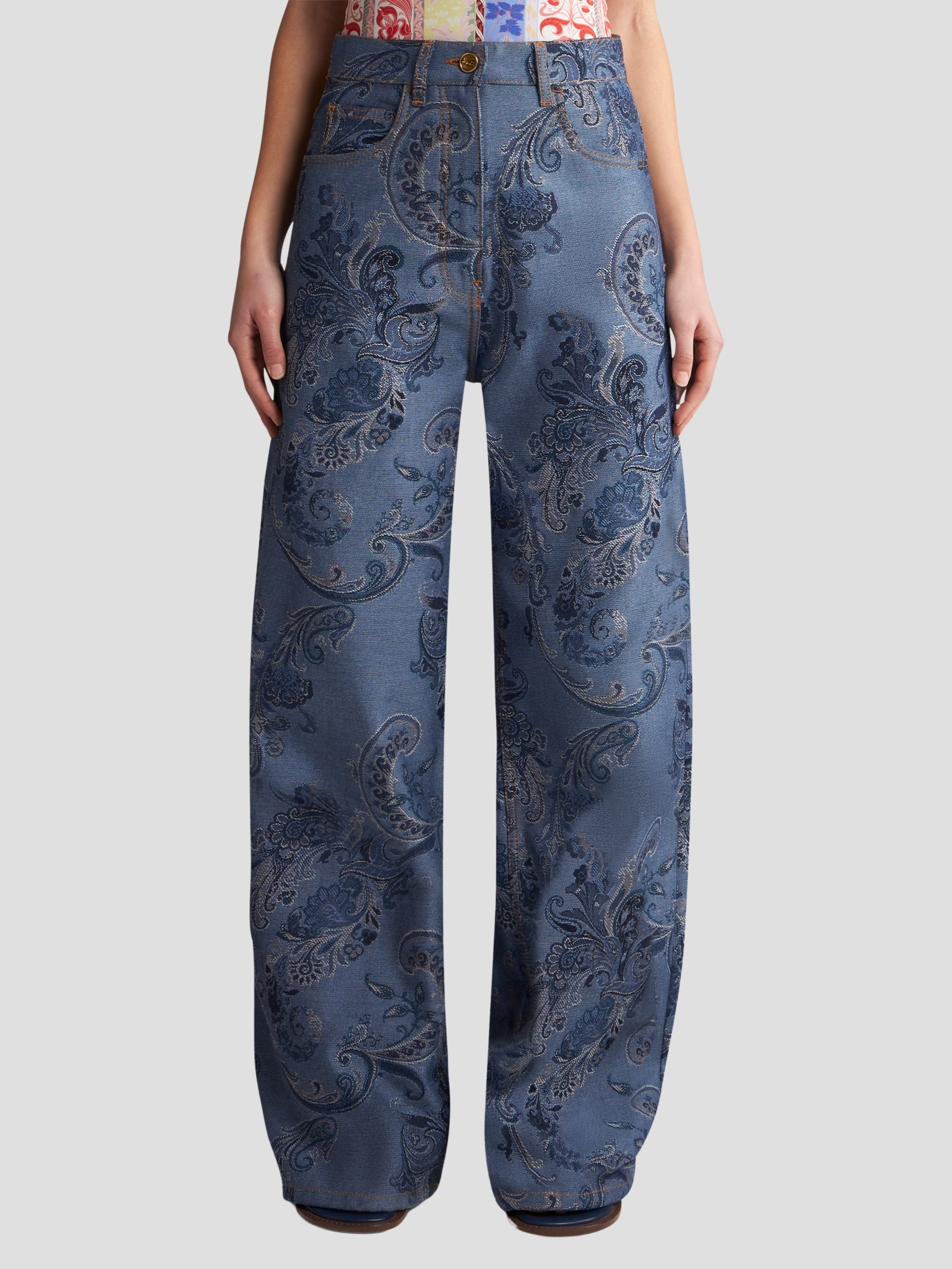 Printed Denim Jeans,ETRO,- Fivestory New York