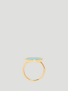 14k Yellow Gold with Turquoise Inlay & Diamond Perimeter Ring,Ali Grace Jewelry,- Fivestory New York