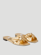 Gold Leather Avenue Knot Flat,Jimmy Choo,- Fivestory New York