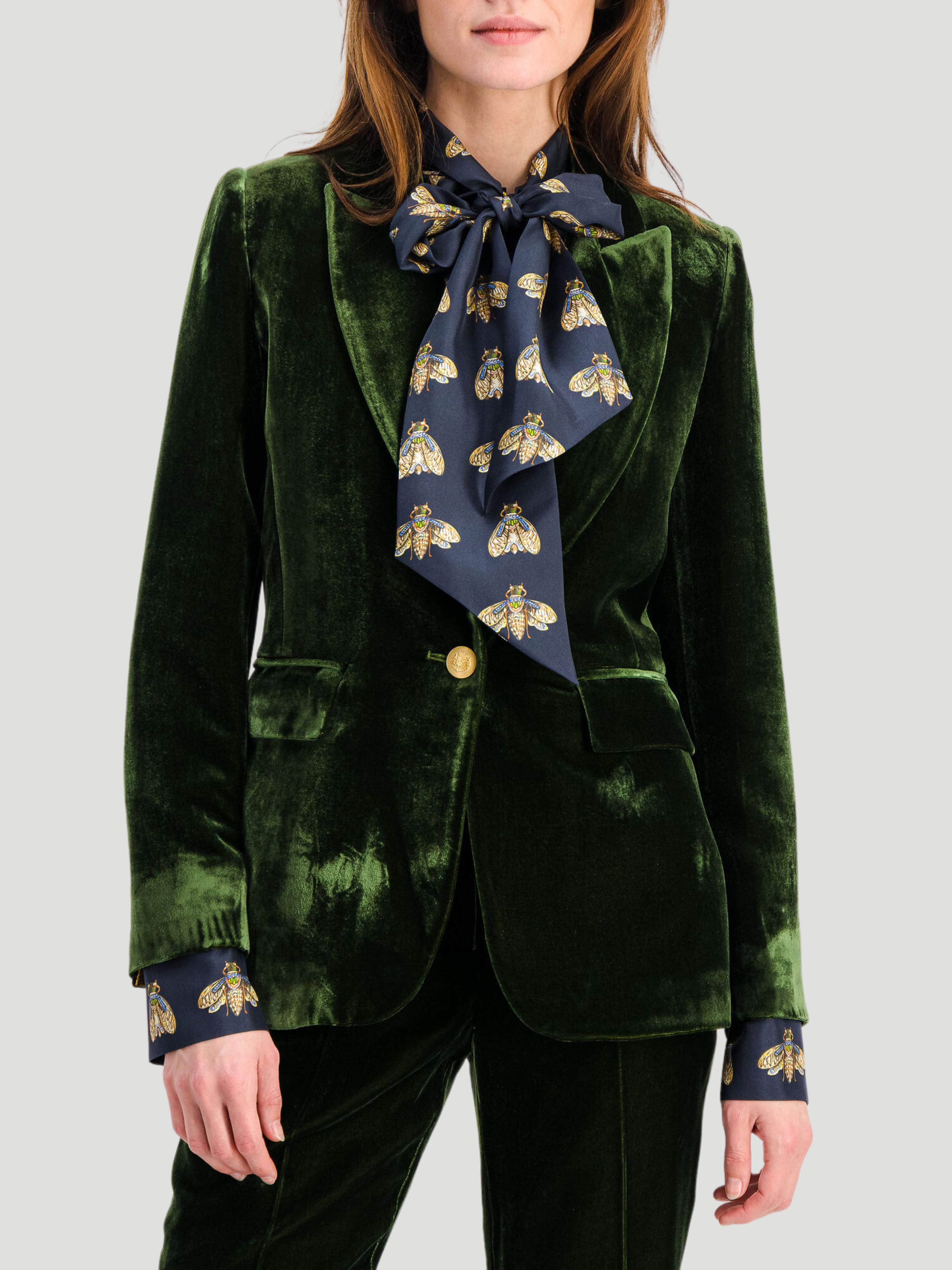 Olive Mila Velvet Jacket,DMN,- Fivestory New York