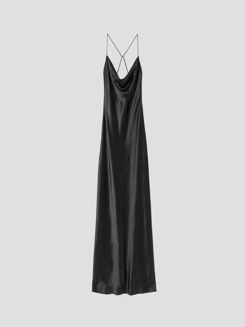 Cyrielle Silk Gown in Black,NILI LOTAN,- Fivestory New York