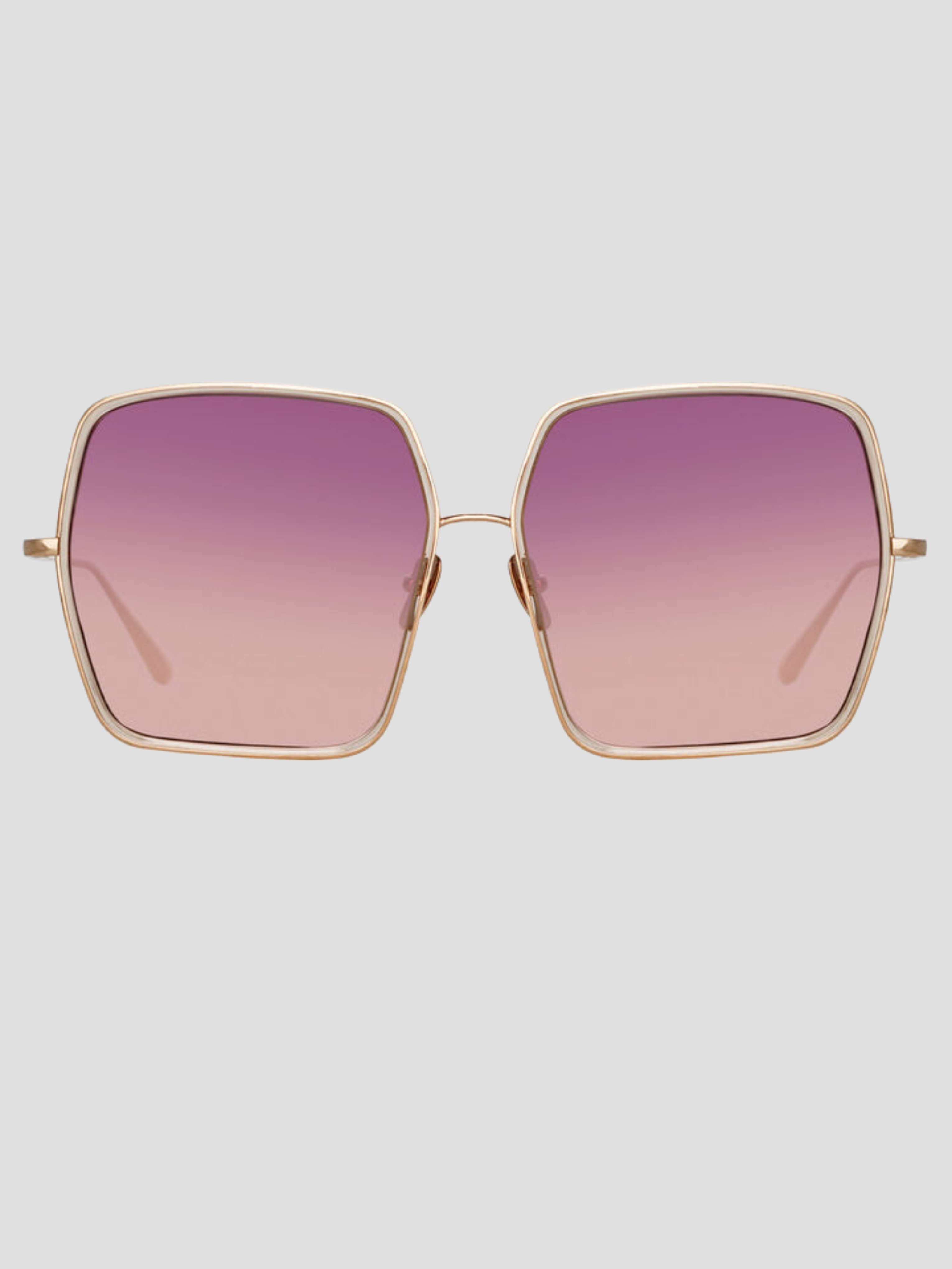 Camaro Oversized Sunglasses in Rose Gold and Wine,Linda Farrow,- Fivestory New York