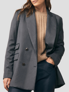 Oversized Men's Double-Breasted Gray Blazer,Twp,- Fivestory New York