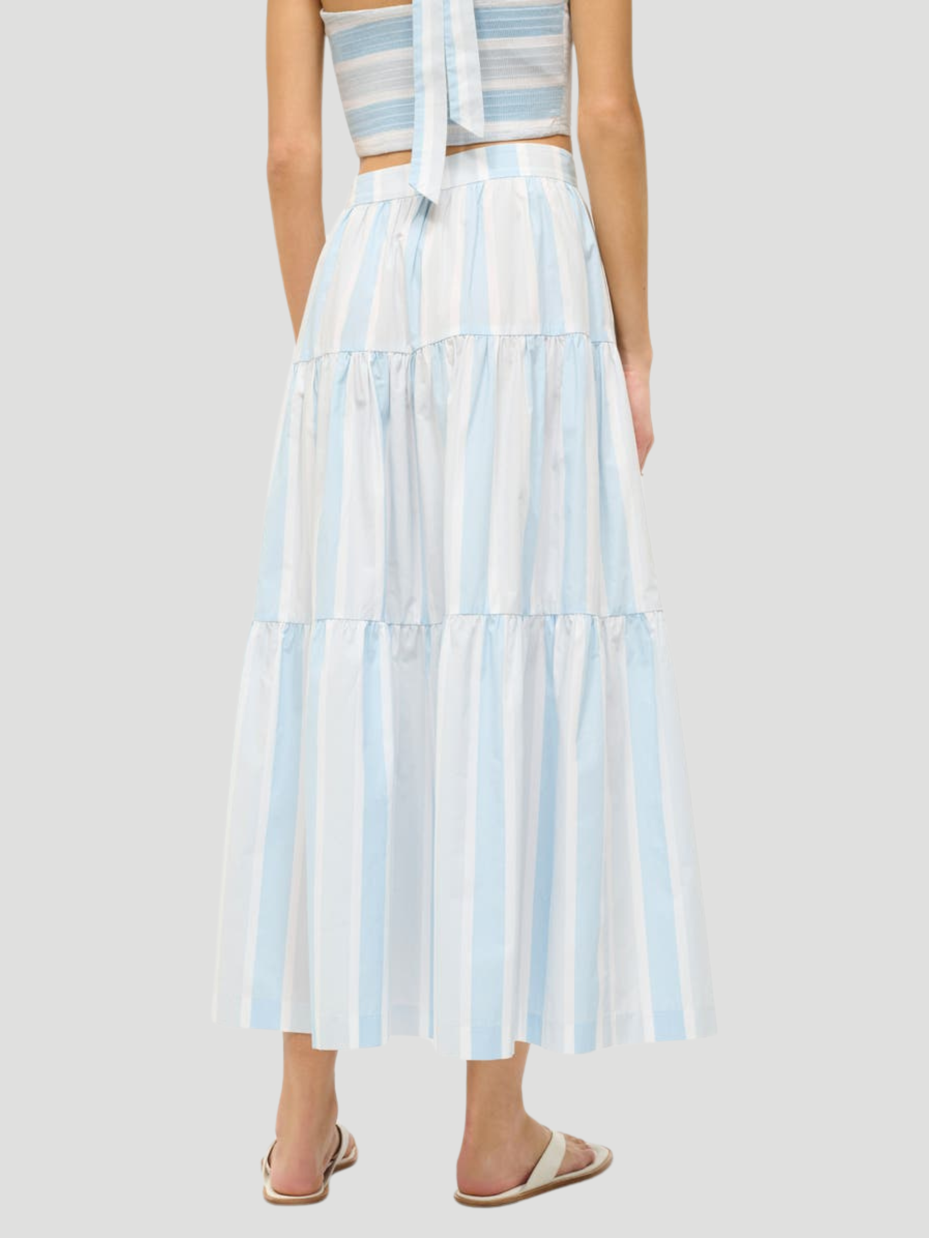 Sea Striped Cotton Maxi Skirt,Staud,- Fivestory New York