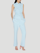 Sky Blue Page Sleeveless Jacket,Huishan Zhang,- Fivestory New York