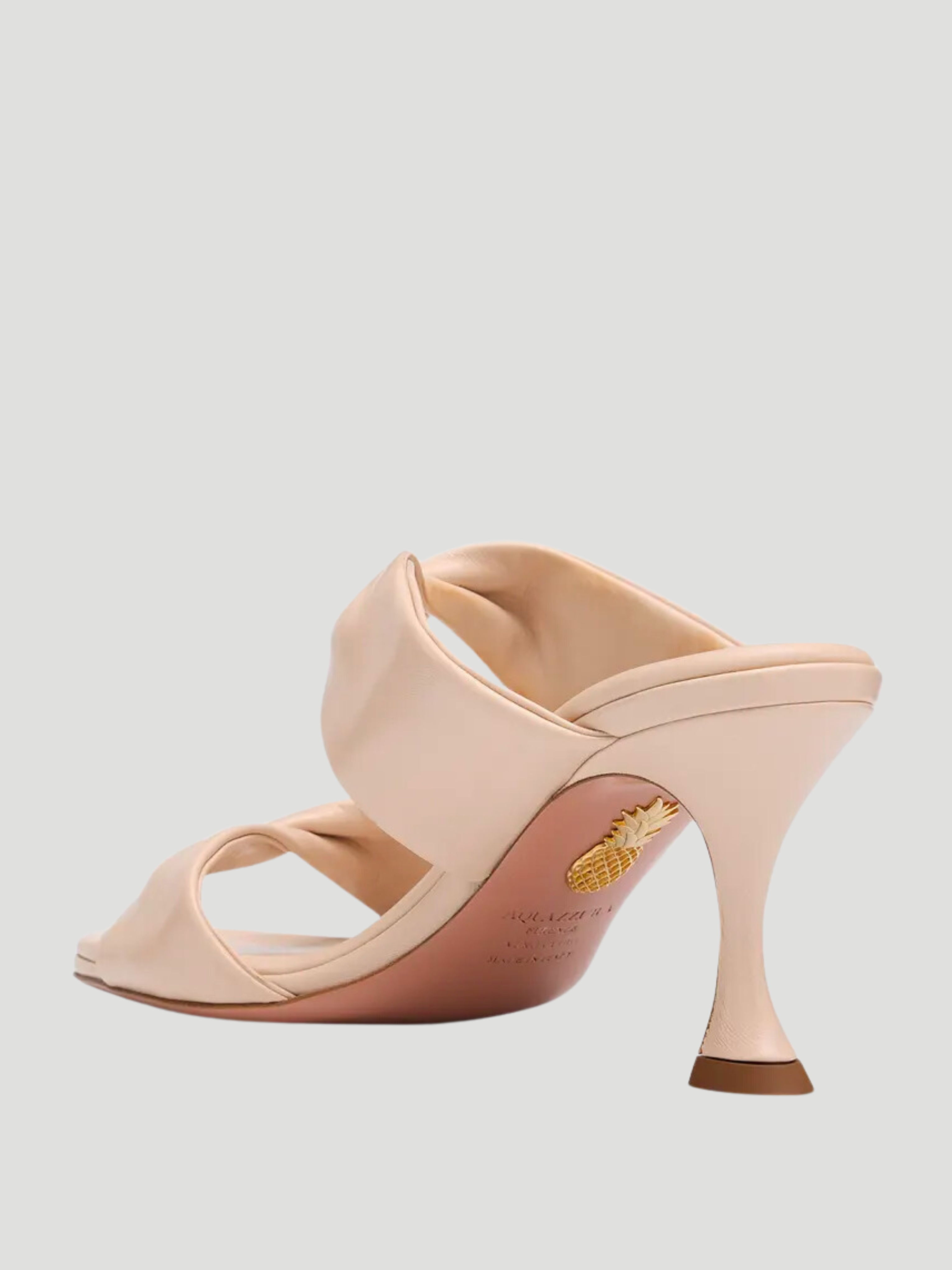 75mm Nude Leather Twist Sandal,Aquazzura,- Fivestory New York