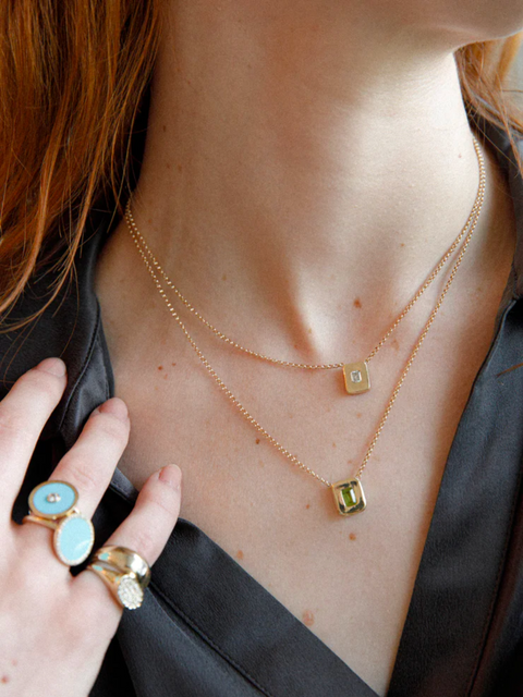 Yellow Gold Peridot Nugget Necklace,Ali Grace Jewelry,- Fivestory New York