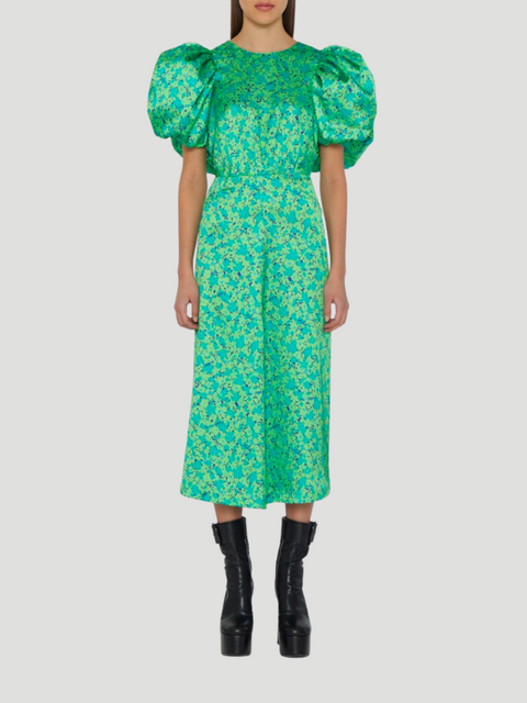 Midi Puff Sleeve Dress,ROTATE Birger Christensen,- Fivestory New York