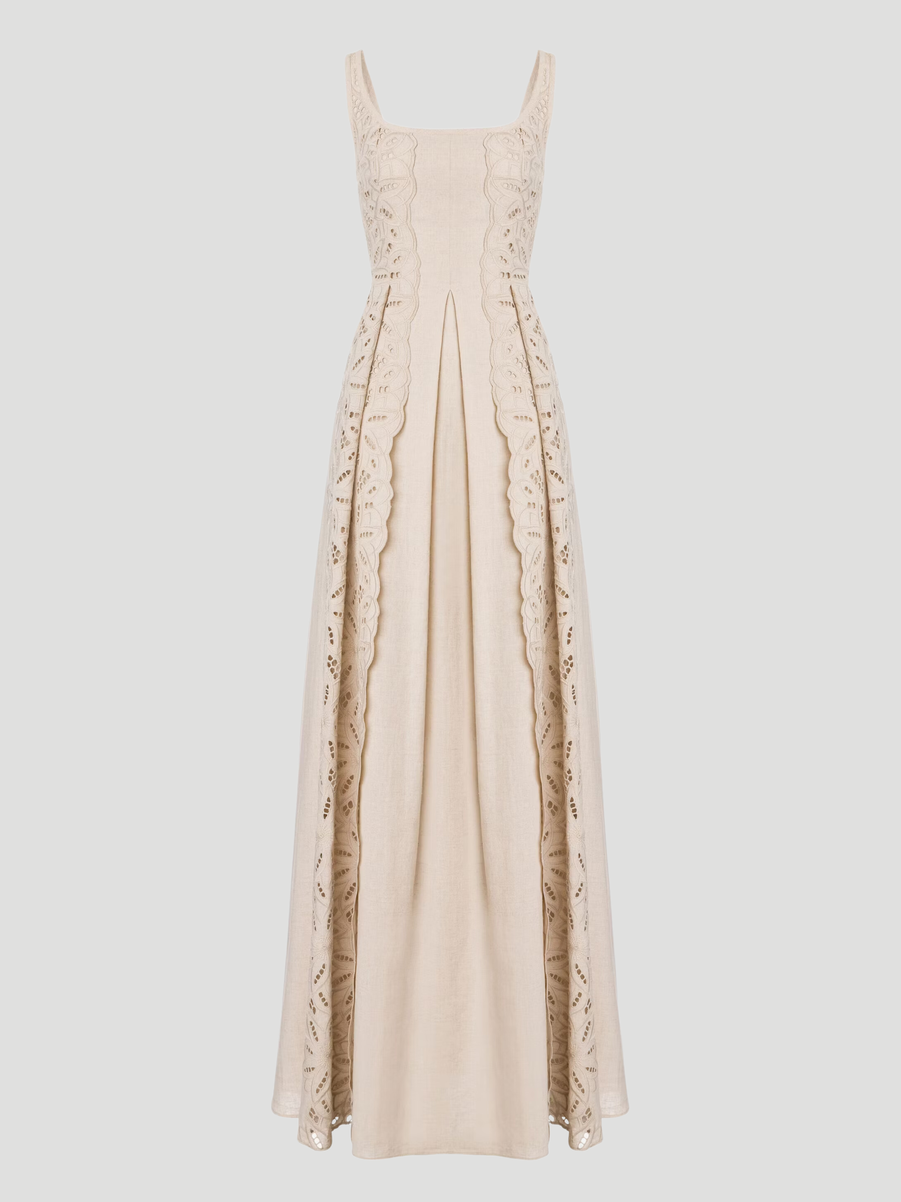 Cotton Linen Embroidered Maxi Dress,Alberta Ferretti,- Fivestory New York