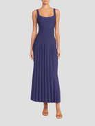 Ellison Navy Sleeveless Midi Dress,Staud,- Fivestory New York