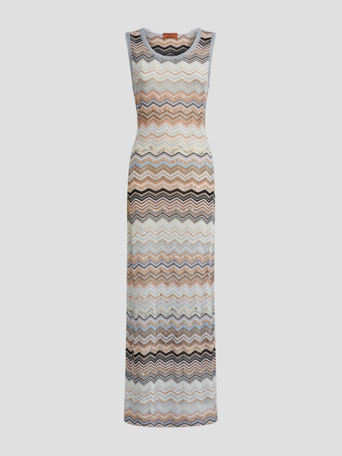 Multicolor Sleeveless Long Dress,MISSONI,- Fivestory New York