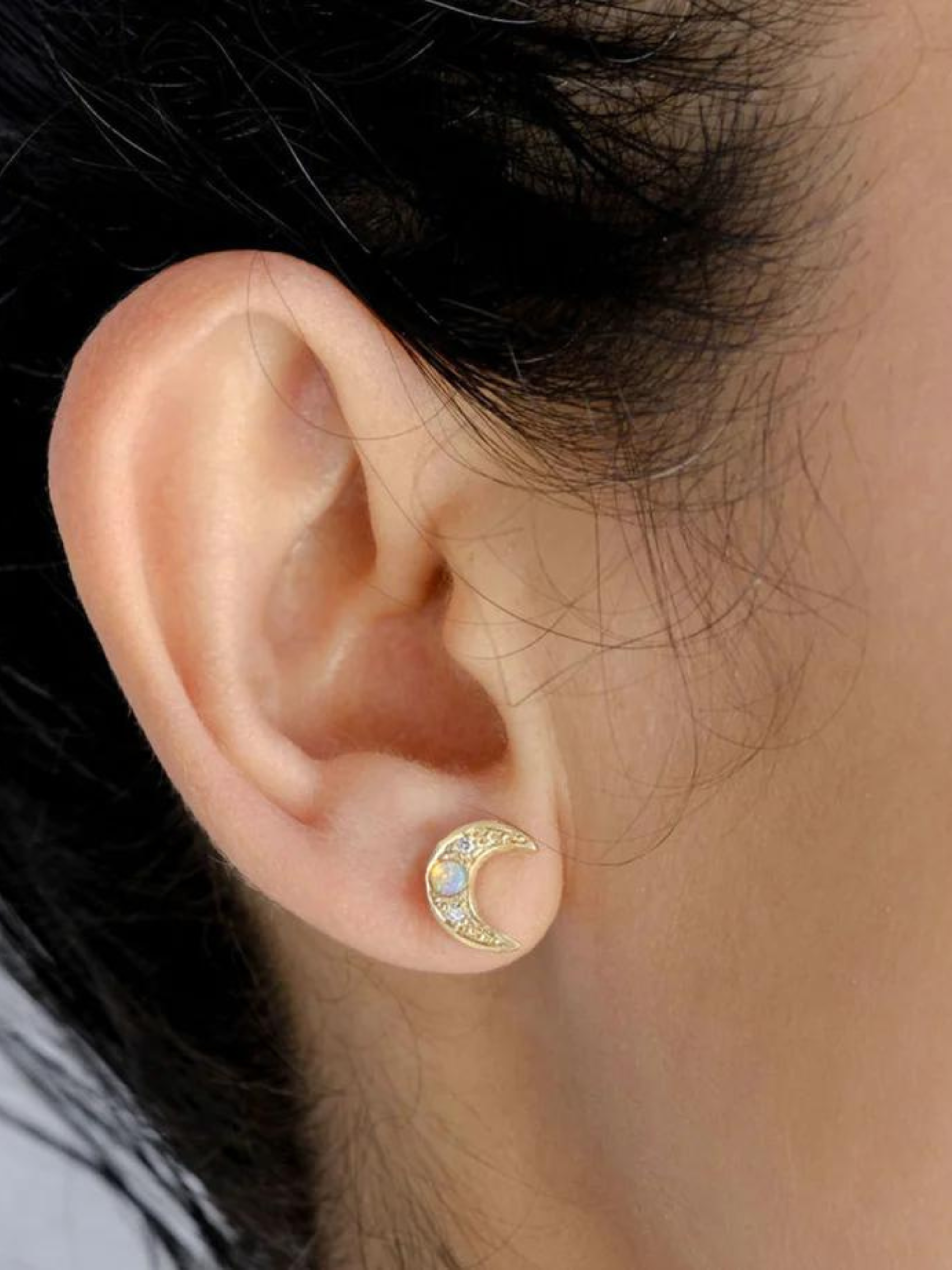 Star and Moon Studs,Sarah Gardner,- Fivestory New York