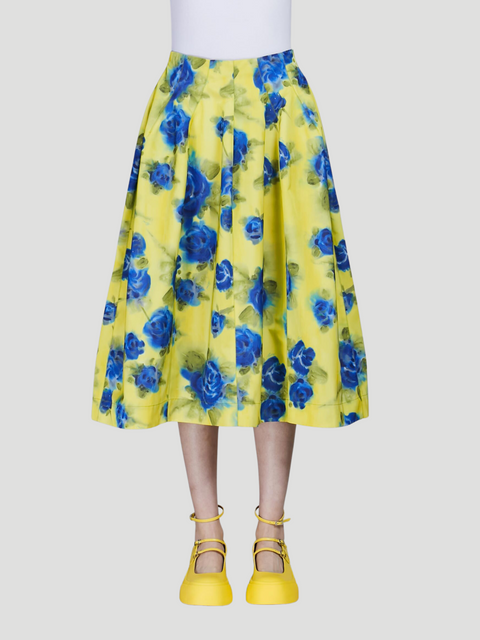 Lemonade Floral A-Line Midi Skirt,MARNI,- Fivestory New York