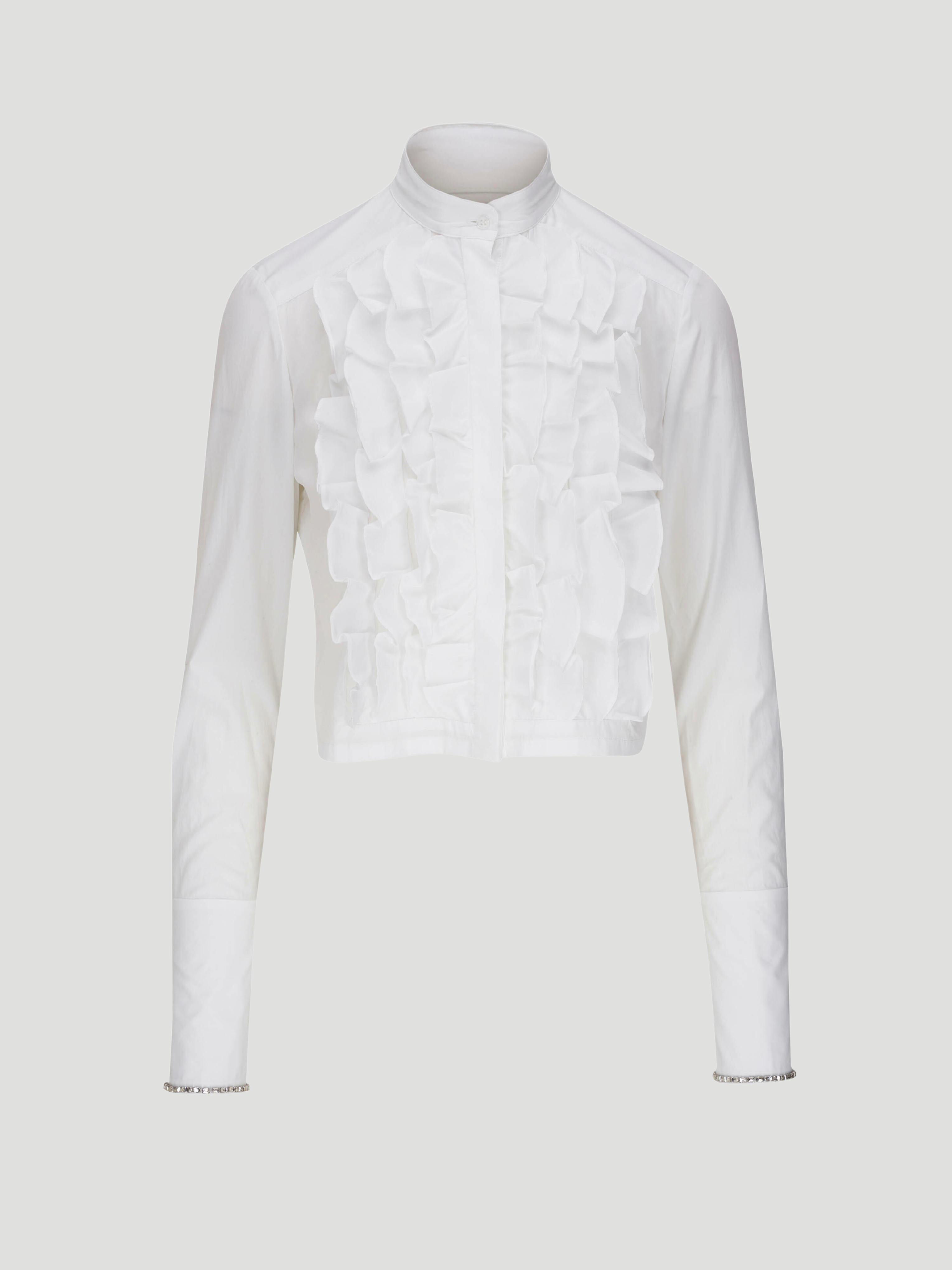 Patti Cotton Ruffle Shirt with Crystal-Embroidered Cuffs,TWP,- Fivestory New York