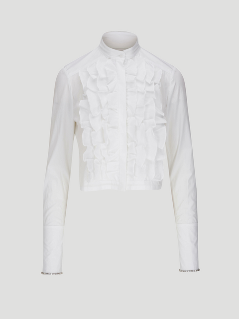 Patti Cotton Ruffle Shirt with Crystal-Embroidered Cuffs,TWP,- Fivestory New York