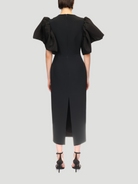 Puff Sleeve & Buckle Embroidered Detail Midi Dress,David Koma,- Fivestory New York