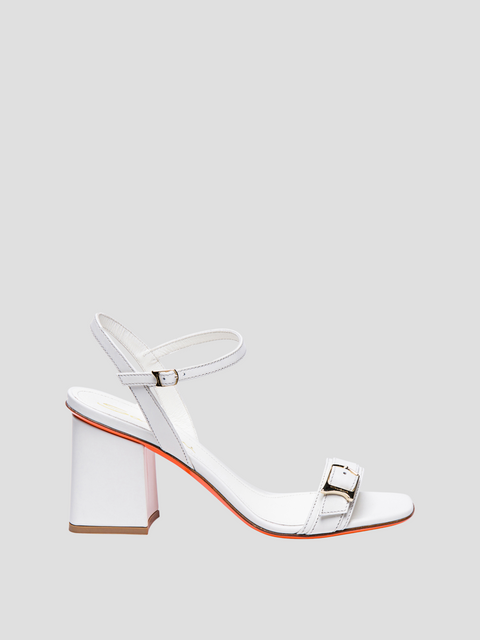 80mm Calypso White Leather Block Heel Sandal,SANTONI,- Fivestory New York