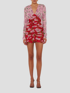 Floral Printed Mini Ls Dress,ROTATE Birger Christensen,- Fivestory New York