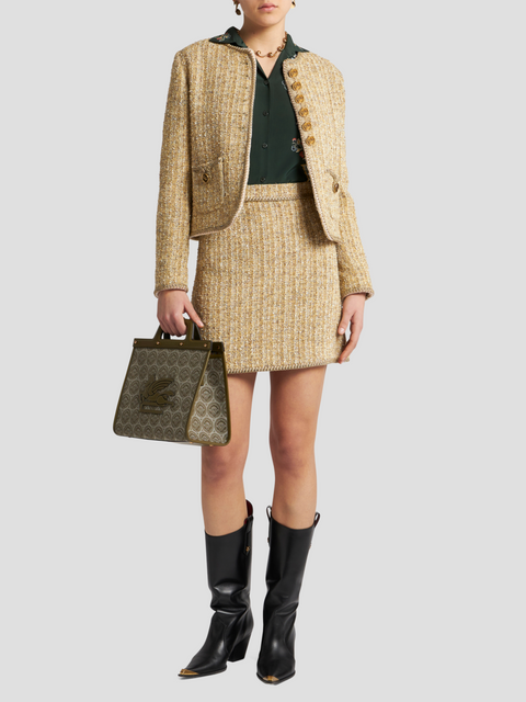 Tweed Jacket with Gold Buttons,ETRO,- Fivestory New York