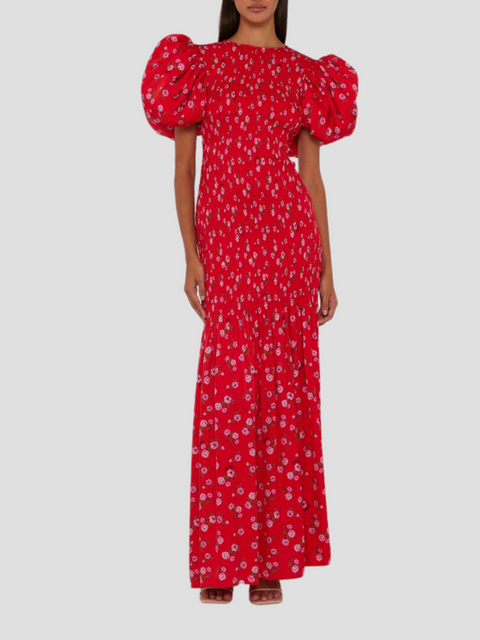 Floral Printed Puff Sleeve Dress,ROTATE Birger Christensen,- Fivestory New York