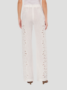 White Embroidered Straight Leg Pant,Alberta Ferretti,- Fivestory New York